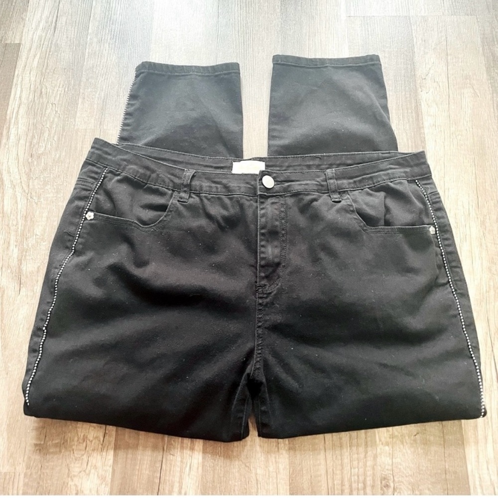 ModCloth black pinstripe jeggings size 1x